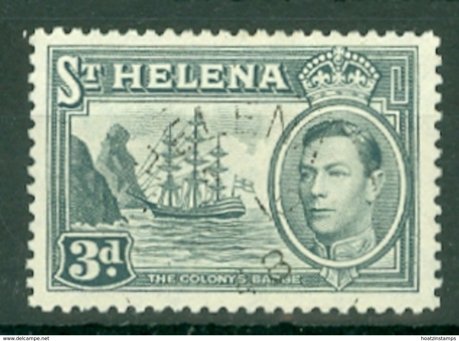 St Helena: 1938/44   KGVI     SG135a    3d   Grey    Used - Isola Di Sant'Elena