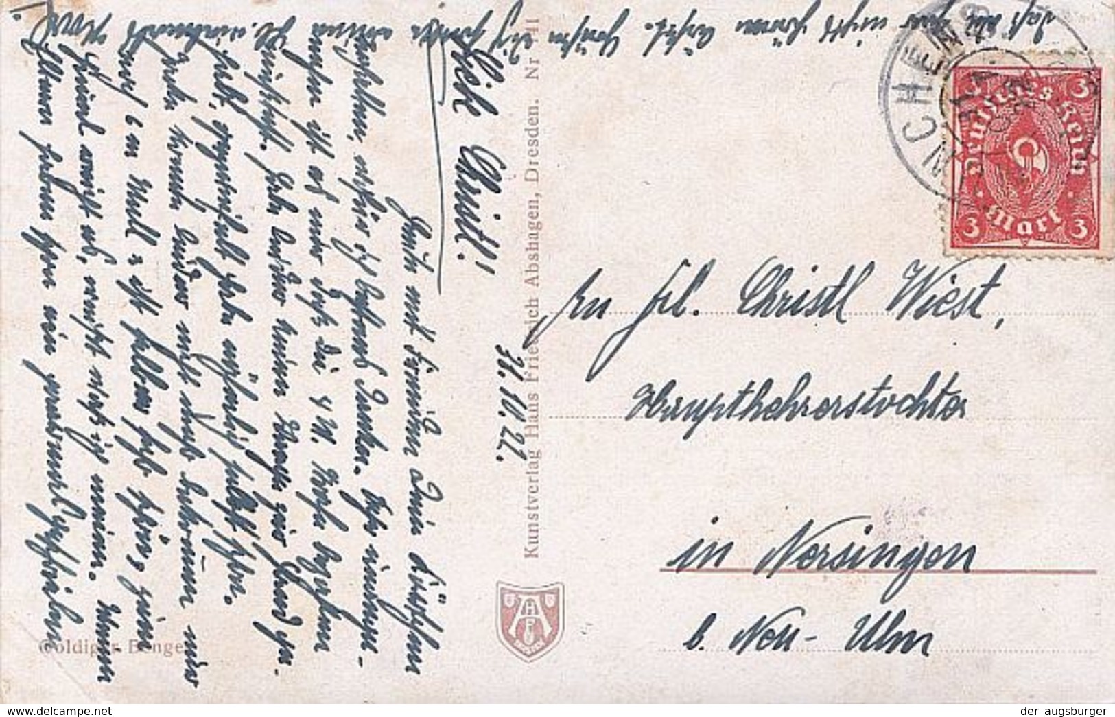 (1612) Goldiger Bengel Echt Gelaufen 1922 - Abbildungen
