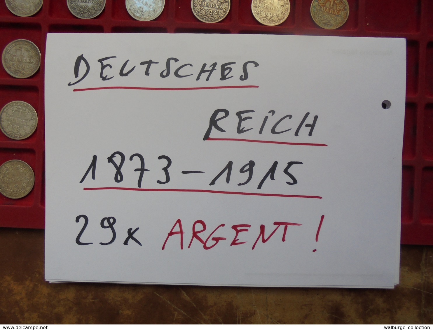 DEUTSCHES REICH 29 MONNAIES ARGENT 1 MARK 1873-1915 - Lots & Kiloware - Coins