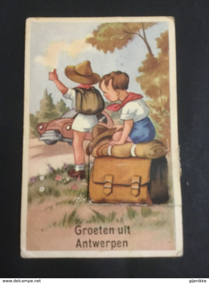 1 Oude Postkaarten  Groeten Uit Antwerpen - Scoutisme