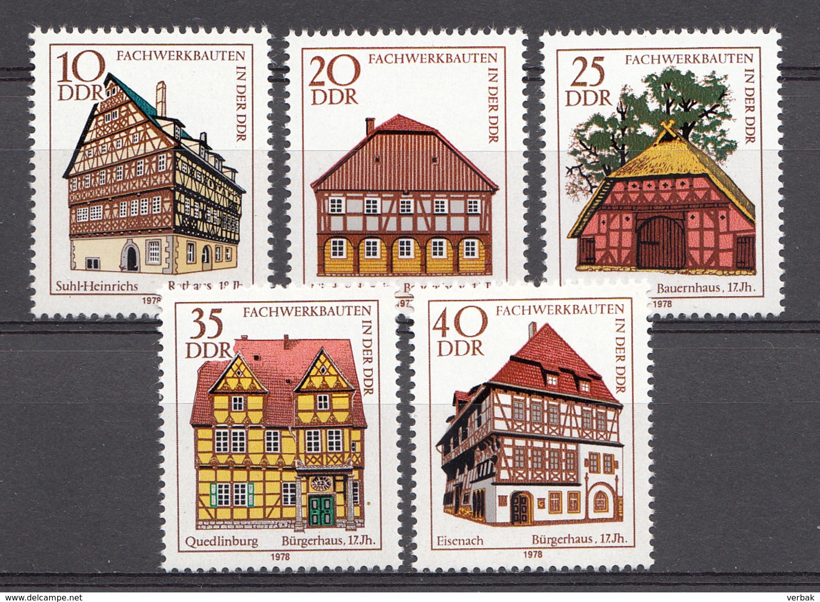 Allemagne DDR 1978  Mi.nr.: 2294-2298 Fachwerkbauten  Neuf Sans Charniere /MNH / Postfris - Neufs