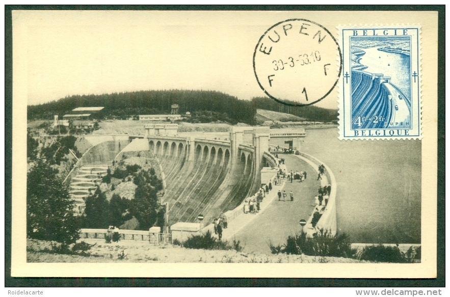 CM-Carte Maximum Card # 1953- Belgique-Belgien-Belgie # Architecture # Barrage De La  Vendre, Staudamm # Eupen - 1951-1960