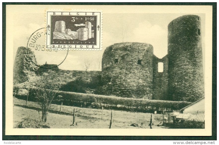 CM-Carte Maximum Card # 1953- Belgique-Belgien-Belgie # Architecture # Château,Burg,castle Of Burg-Reuland - 1951-1960