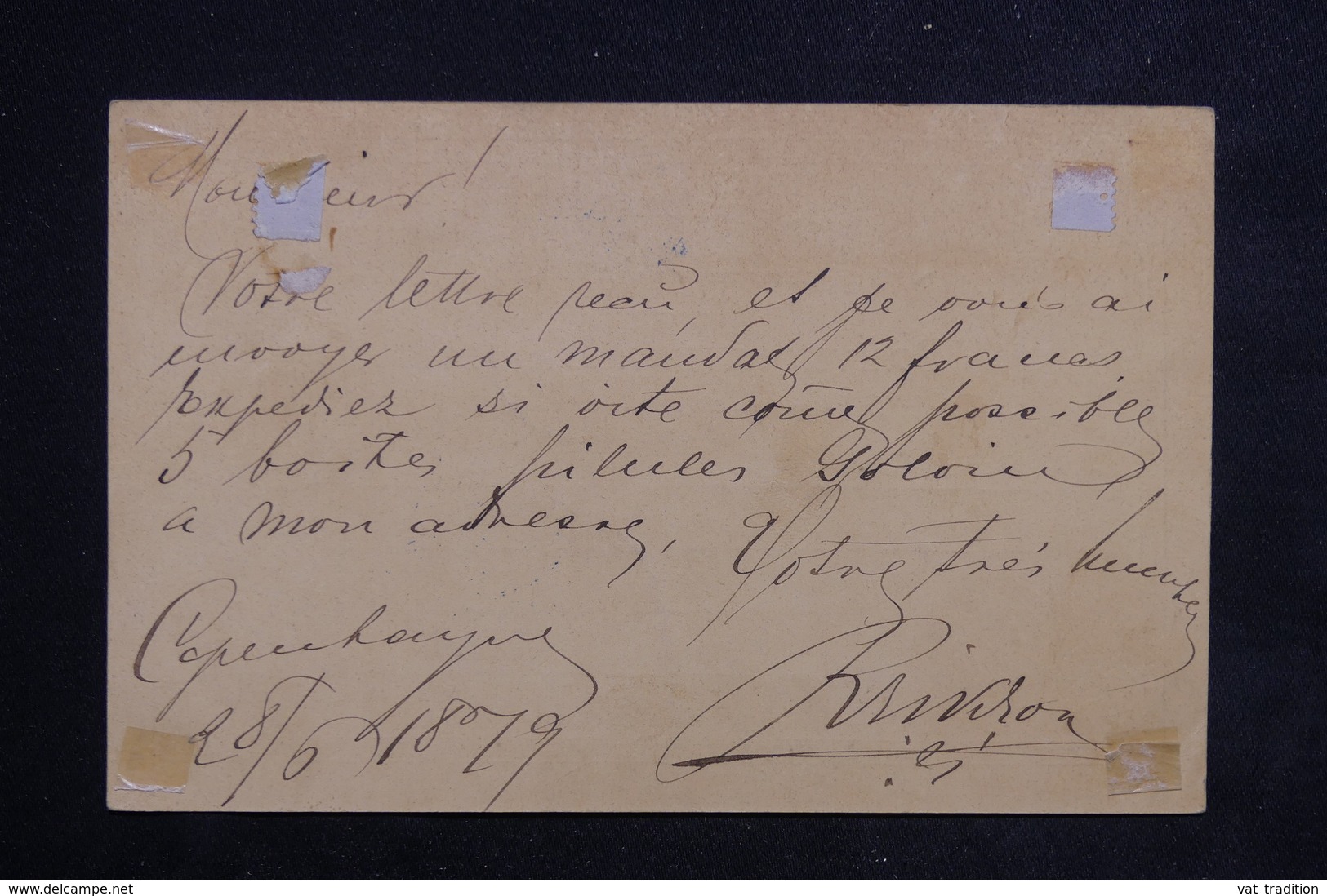 FRANCE / DANEMARK - Cachet D 'entré " Danemark 2 Erquelines " En 1879 Sur Entier Postal De Copenhague - L 23144 - Entry Postmarks