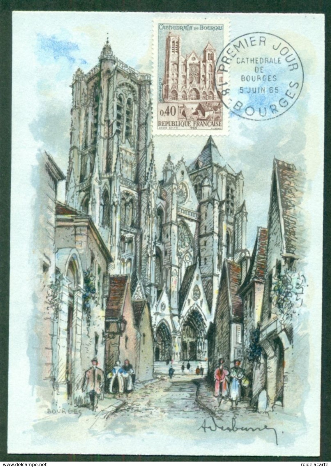 CM-Carte Maximum Card # 1965-France # Cathédrale De Bourges (N°1453) # Edition BD - 1960-1969