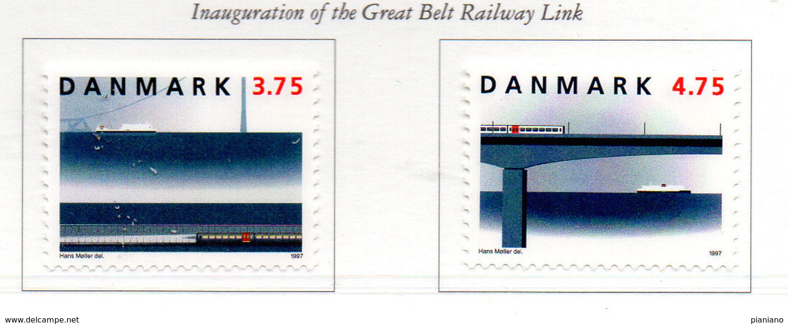 PIA - DANIMARCA -1997 : Ponte Ferroviario Sul Grand-Belt -  (Yv   1153-54) - Neufs