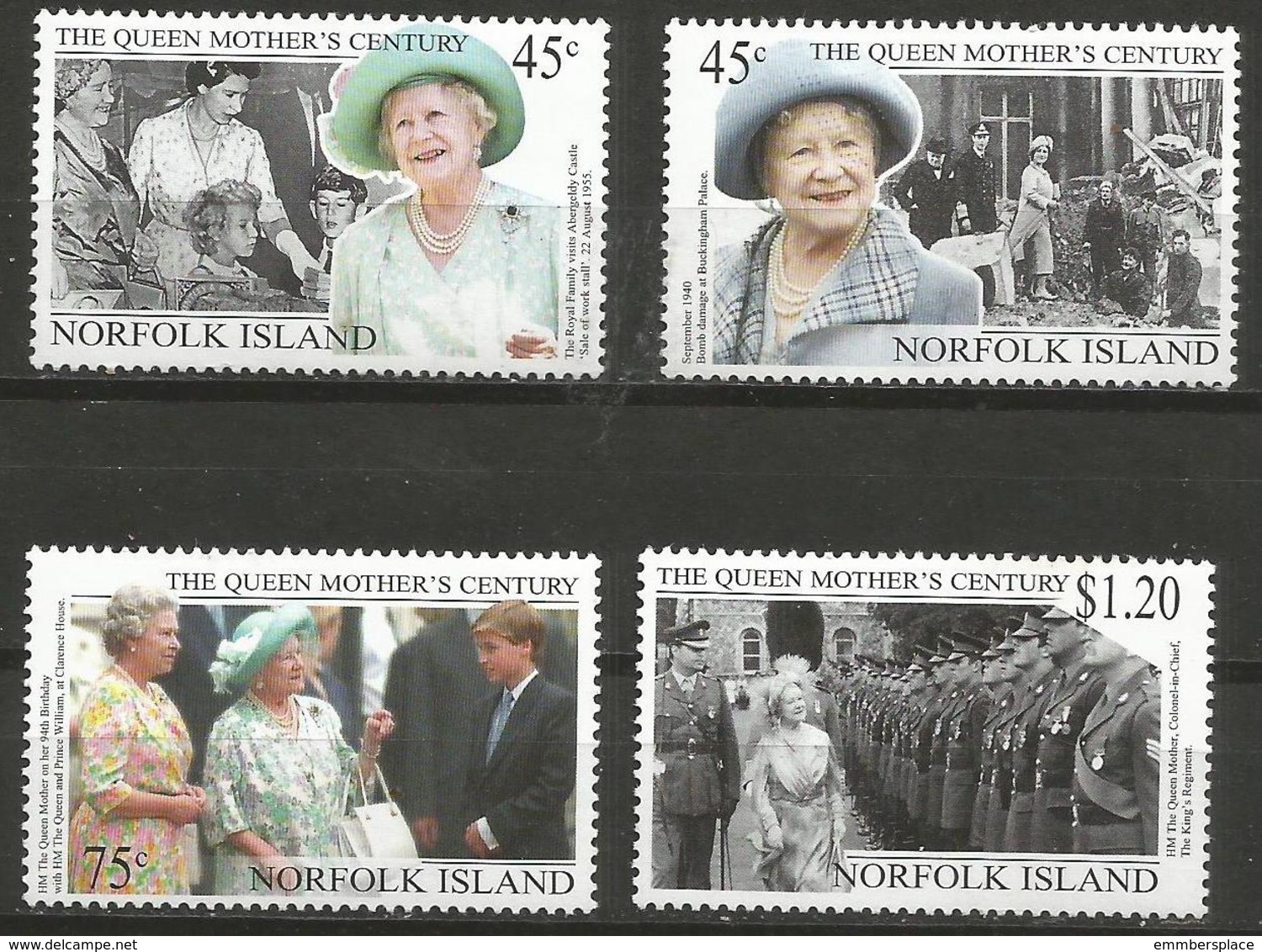 Norfolk Island - 1999 Queen Mother Set Of 4 MNH ** - Ile Norfolk