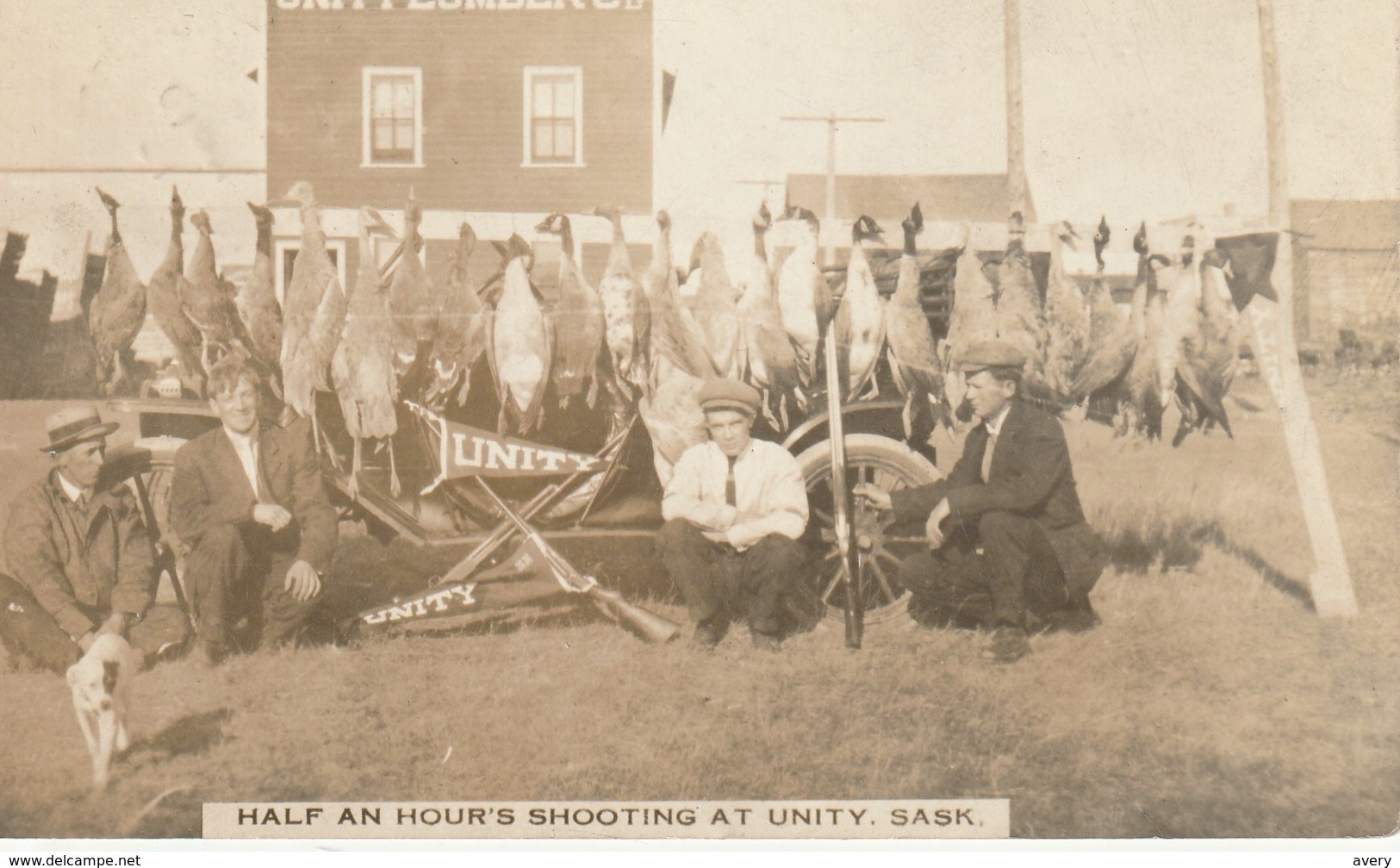 Unity Lumber Company, Half An Hour's Shooting At Unity, Saskatchewan Real Photo Post Card - Other & Unclassified