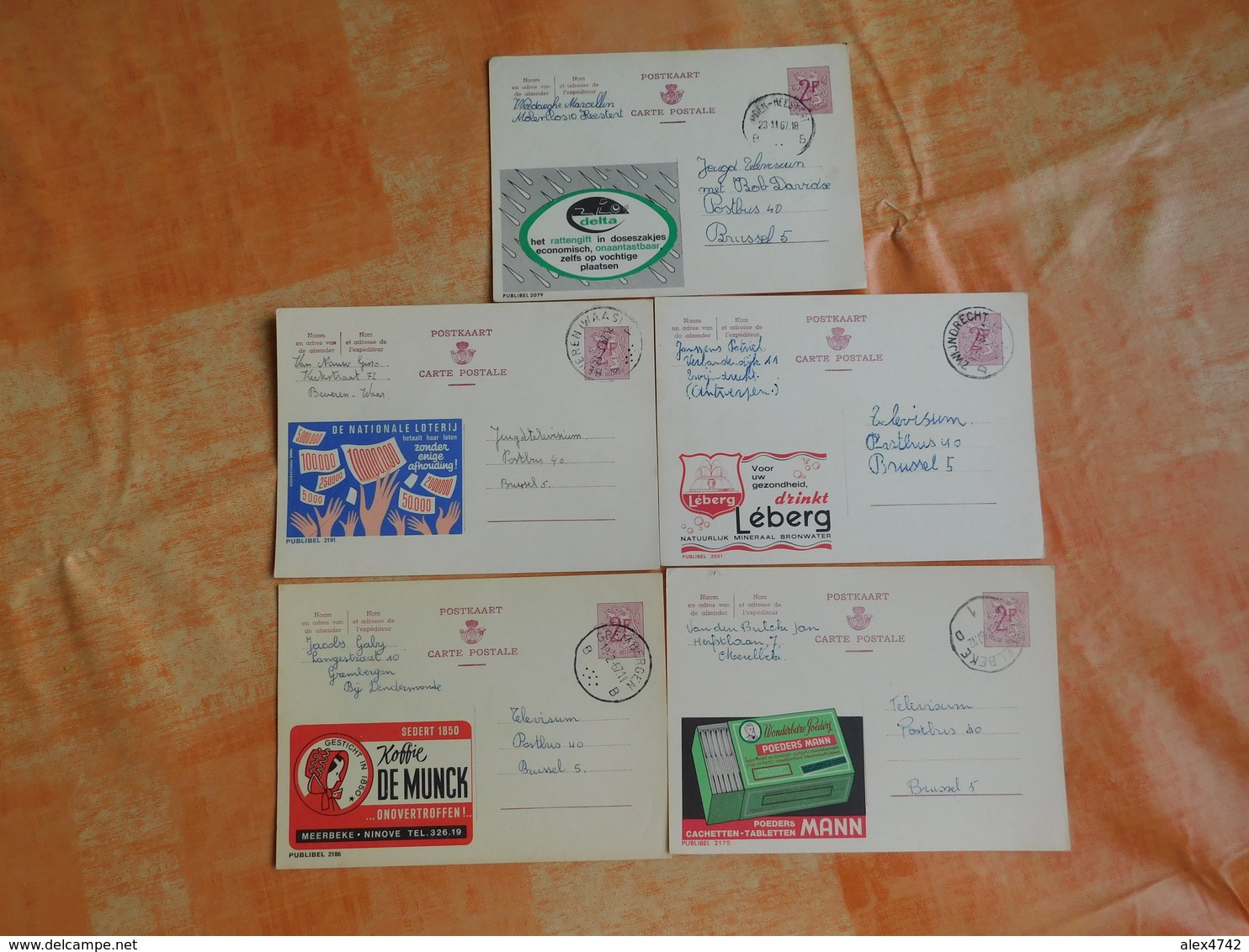 Lot De 5 Entiers Postaux Publibel (J) - Publibels