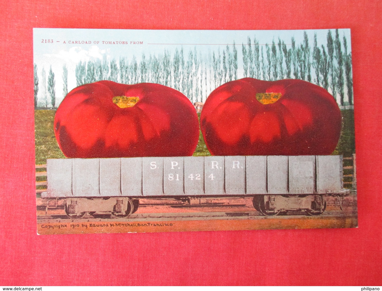 Fantasy Train Car With 2 Large Tomatoes      Ref 3165 - Trains