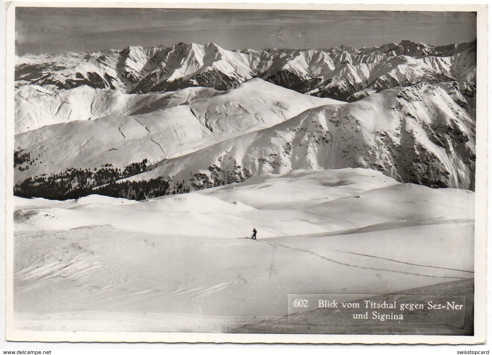 OBERSAXEN Blick Vom Titschal Gegen Sez-Ner Und Signina Ski-Läufer - Obersaxen