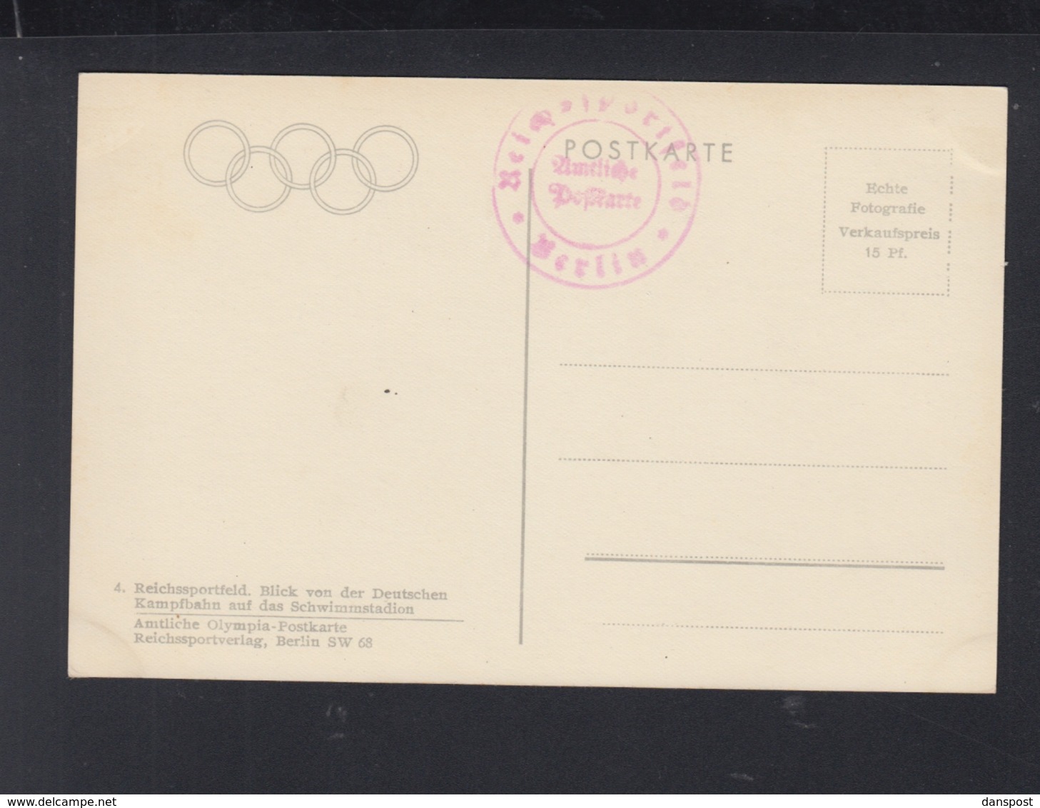 Dt. Reich Olympia 1936 Schwimmstadion - Sonstige & Ohne Zuordnung