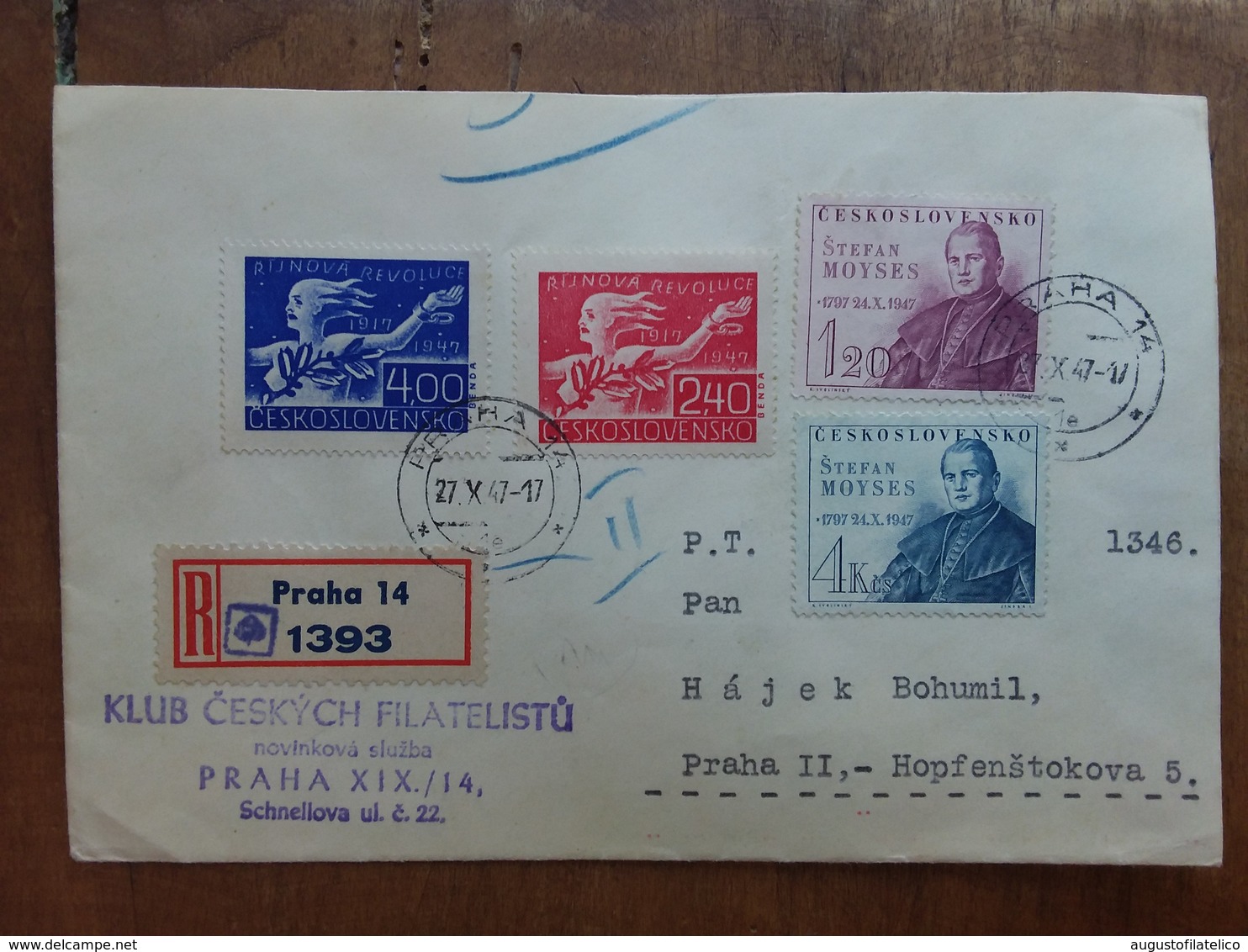 CECOSLOVACCHIA - Raccomandata Con Francobolli Commemorativi 1947 + Spese Postali - Storia Postale