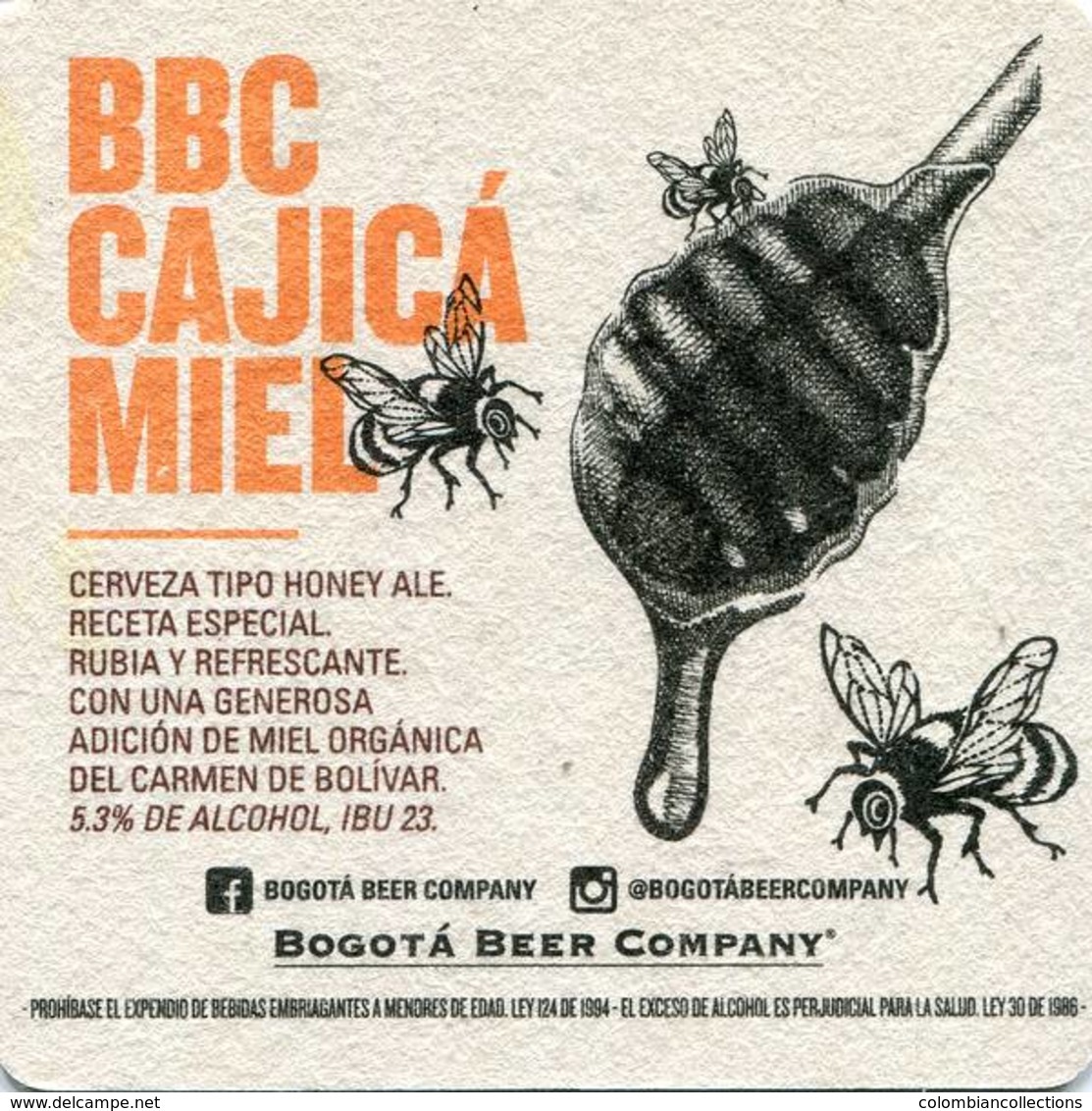 Lote 426, Colombia, Posavaso, Coaster, Bogota Beer Company, BBC, Cajica Miel - Portavasos