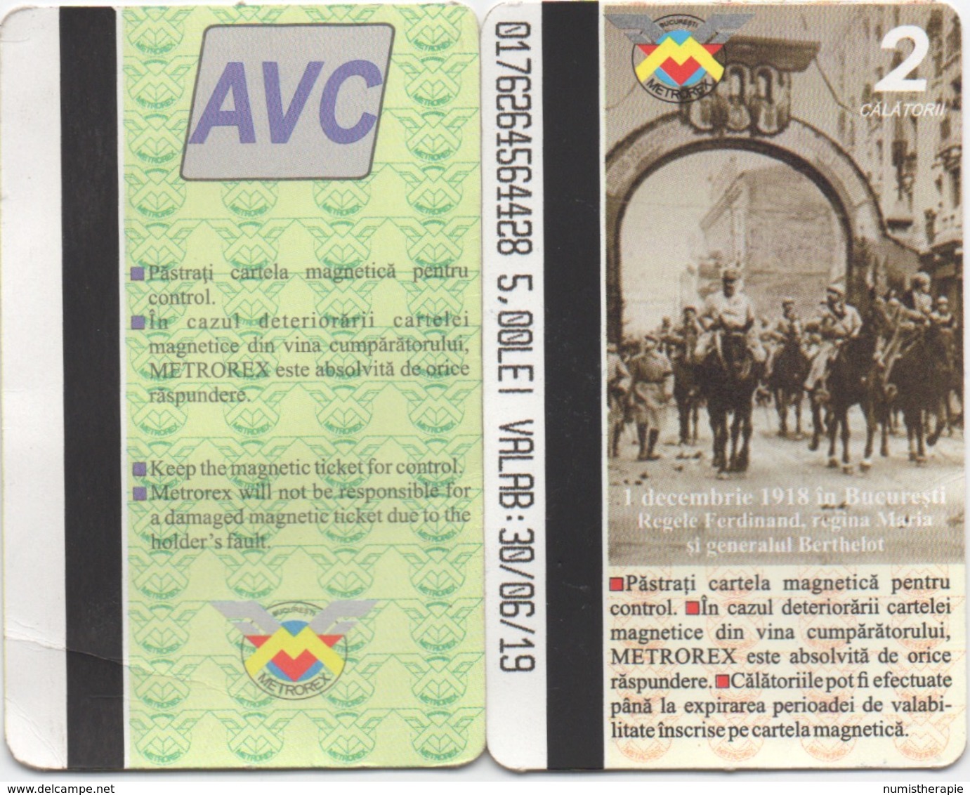 Lot De 2 Tickets Du Métro à Bucharest Roumanie - Europe