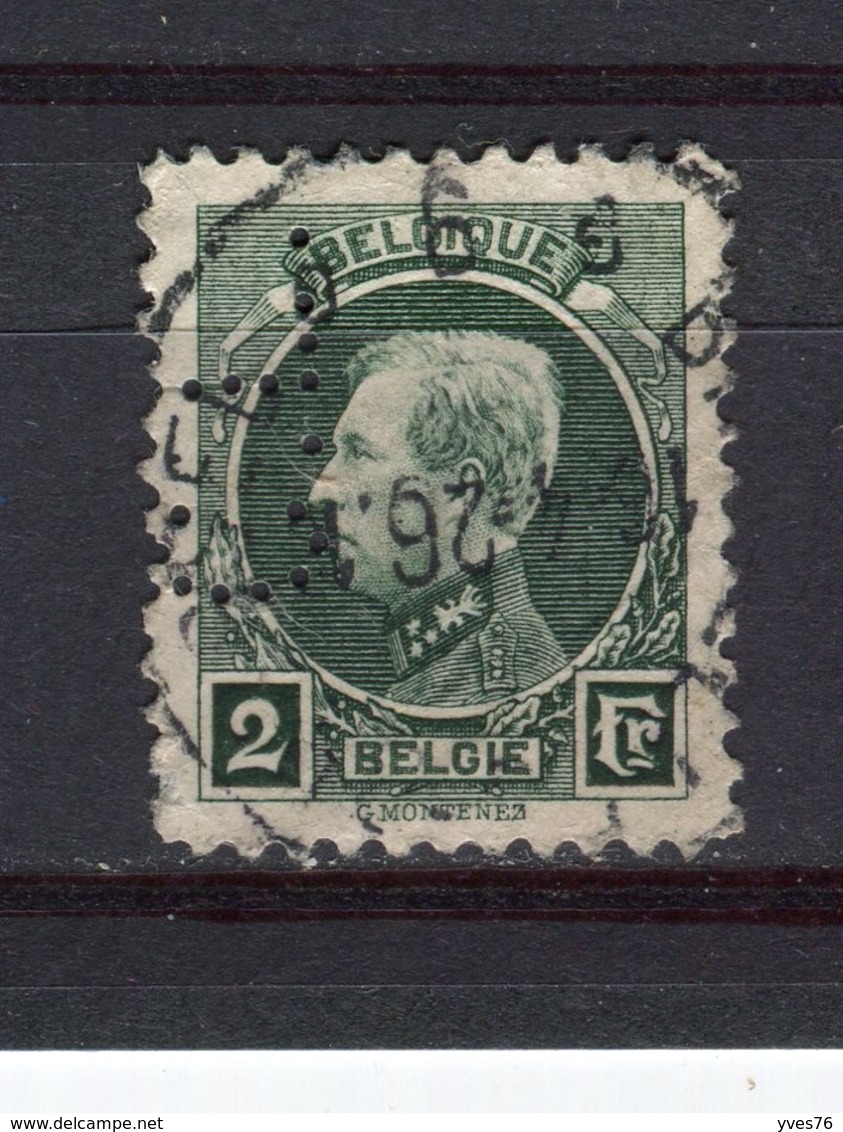 BELGIQUE - Y&T N° 216° - Albert 1er - Perfin - Perforé - 1909-34