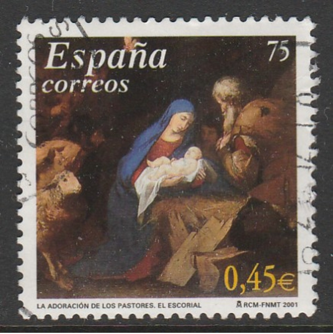 Spain 2001 Christmas - Paintings 75/0.45 Pta/€ Multicoloured  SW 3675 O Used - Used Stamps