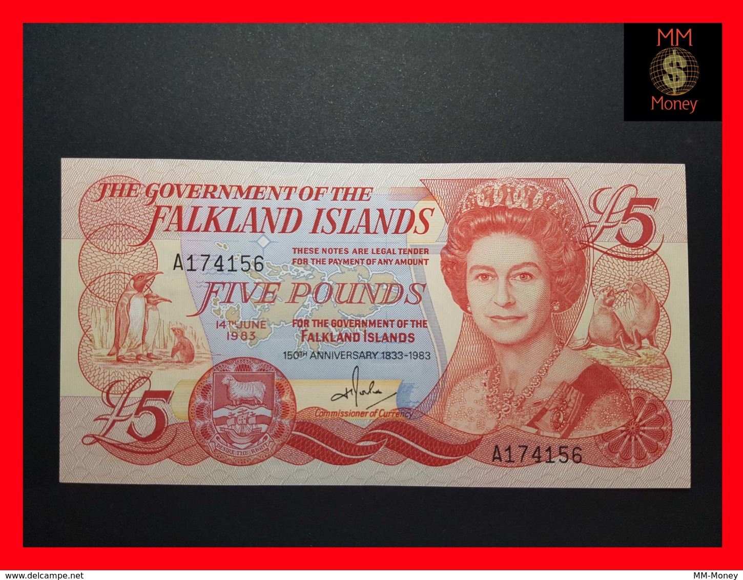 FALKLAND 5 £  14.6.1983  P. 12  *COMMEMORATIVE*   UNC - Islas Malvinas