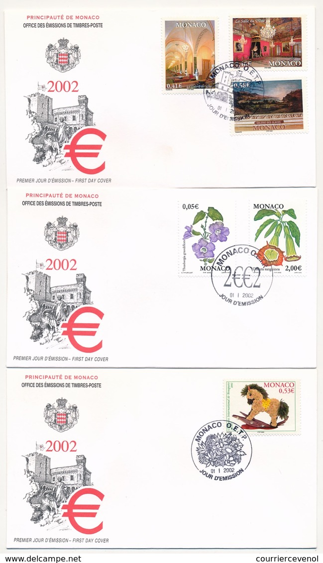 MONACO => 12 Enveloppes FDC - Emissions Diverses Année 2002 - TTB / SUP - FDC