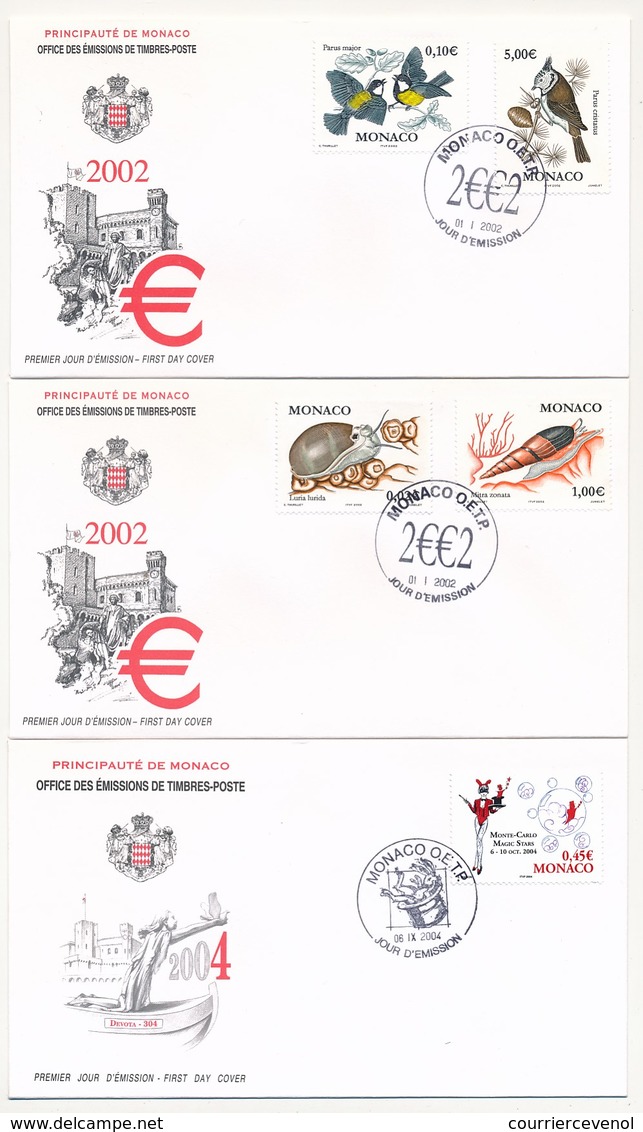 MONACO => 12 Enveloppes FDC - Emissions Diverses Année 2002 - TTB / SUP - FDC