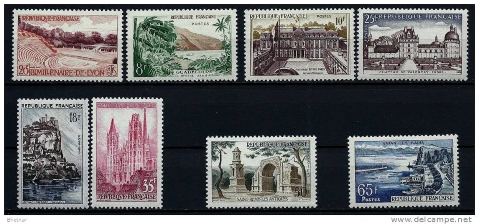 FR YT 1124 à 1131 " Série Touristique " 1957 Neuf** - Unused Stamps