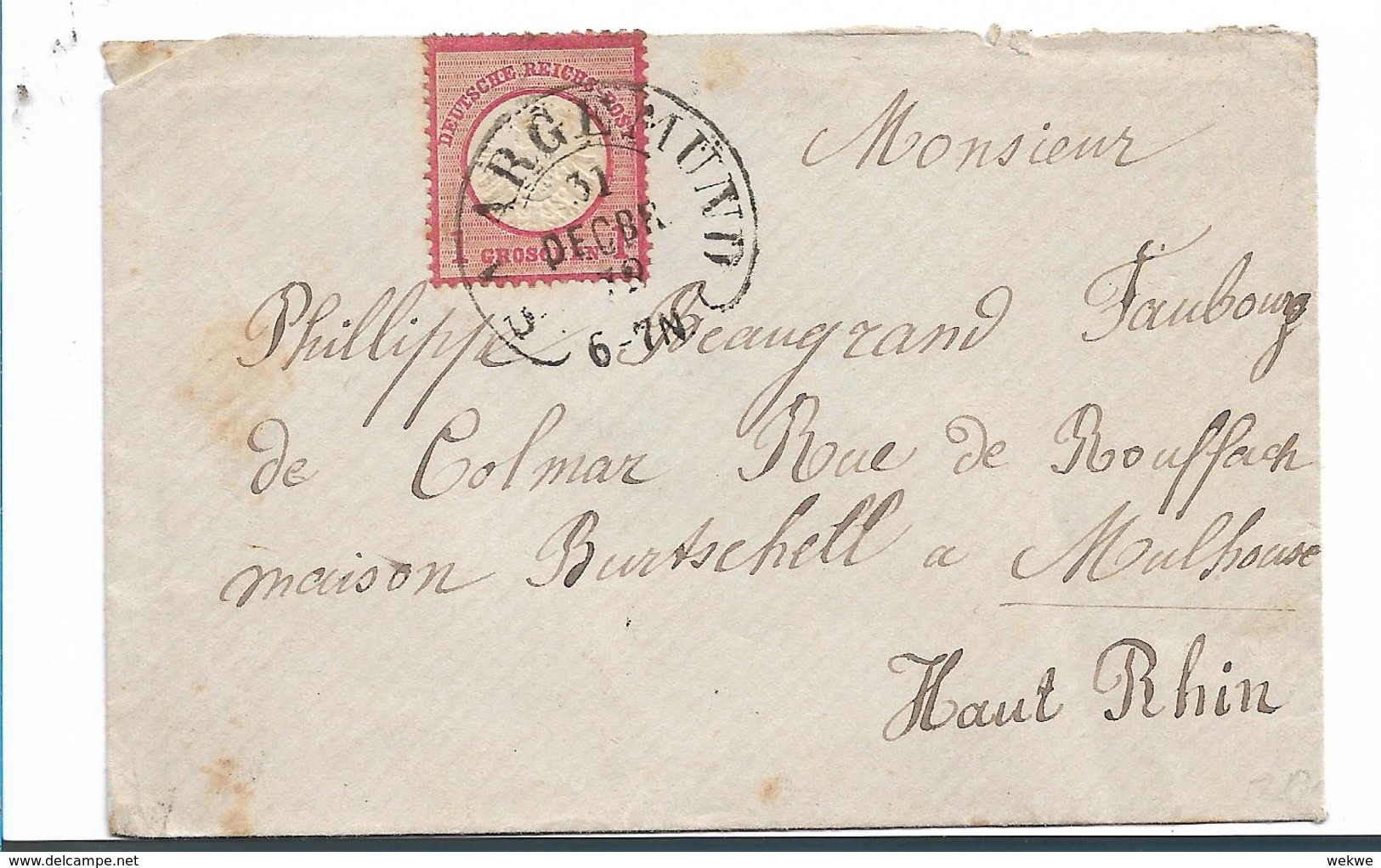 EL139 / Elsass, Saargemünd, Hufeisen 1873 Auf Brustschild - Briefe U. Dokumente