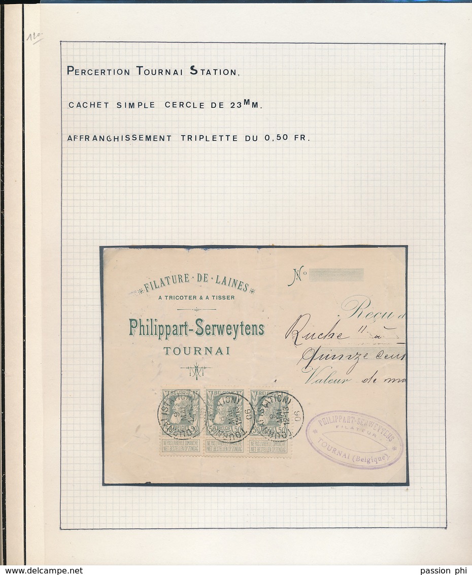 BELGIUM BELGIQUE RECU FILATURES DE LAINES PHILIPPART SERWEYTENS TOURNAI - 1905 Grosse Barbe