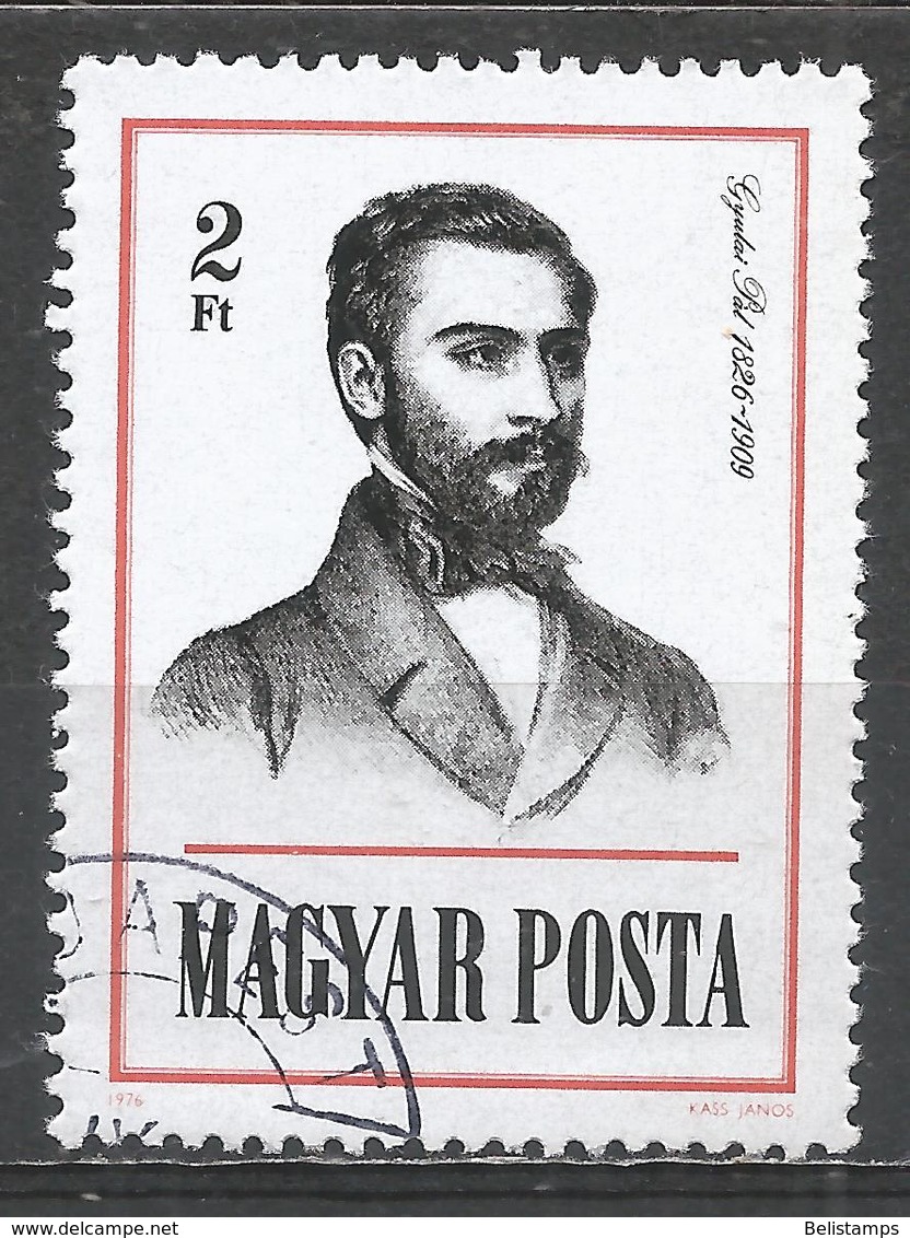 Hungary 1976. Scott #2436 (U) Pal Gyulai (1826-1909) Poet And Historian ** Complete Issue - Oblitérés