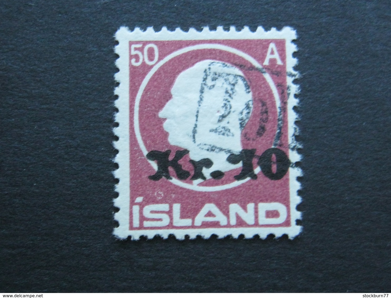 ISLAND ,   10Kr. Auf 50 Aur  König , Nr.  120, Gestempelt - Used Stamps