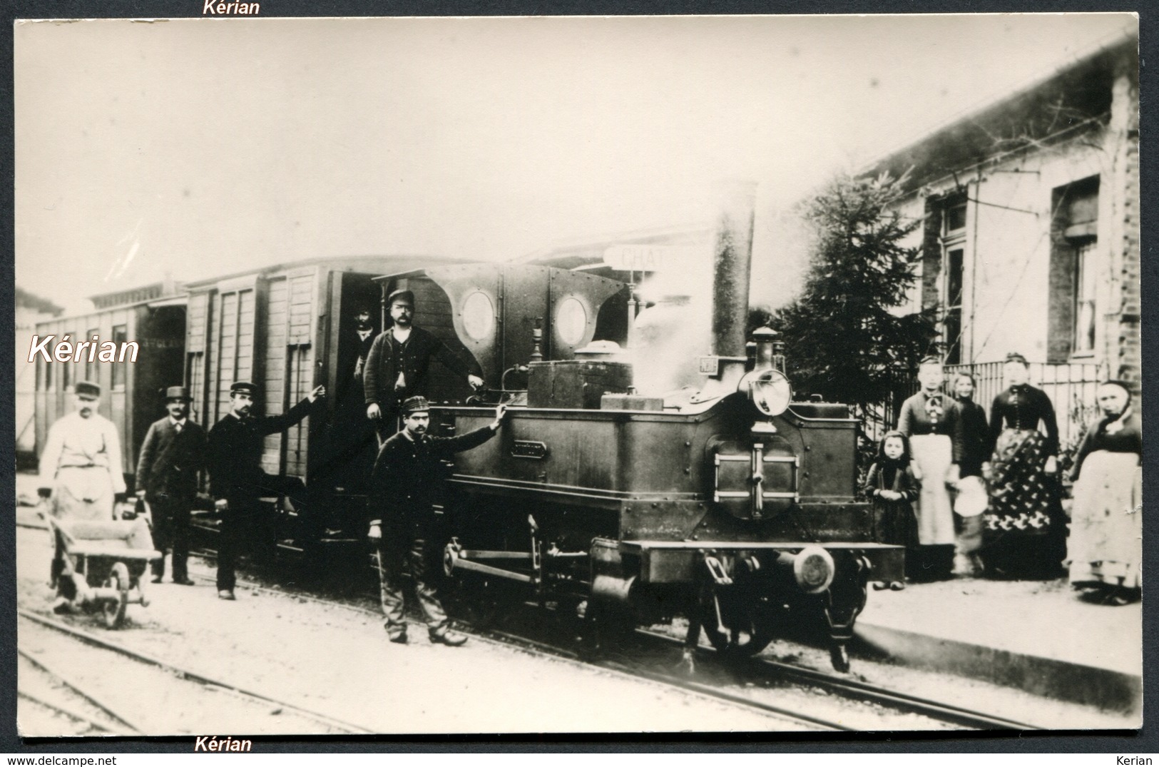 Photo Cartonnée Format CPA - Chemin De Fer De Marlieux à Châtillon (11 Kms) En Gare De Châtillon Vers 1888 -Voir 2 Scans - Châtillon-sur-Chalaronne