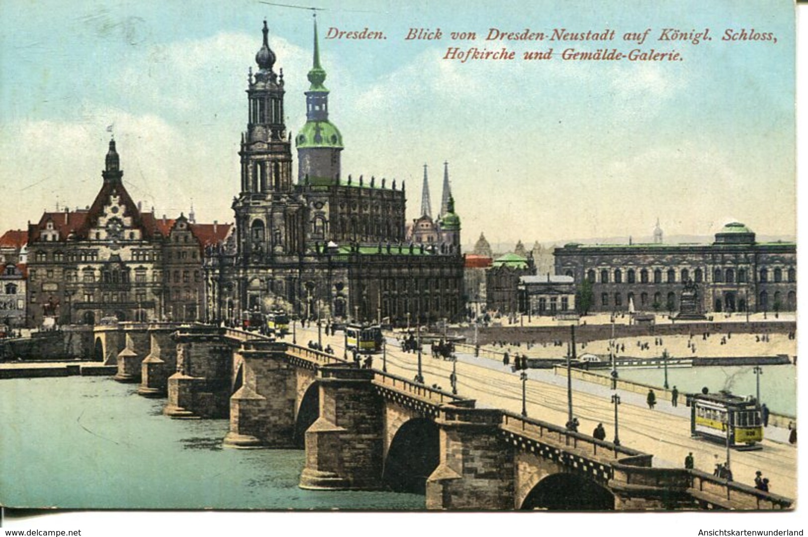 006077  Dresden - Blick Von Dresden-Neustadt Auf Königl. Schloss, Hofkirche Und Gemälde-Galerie - Dresden