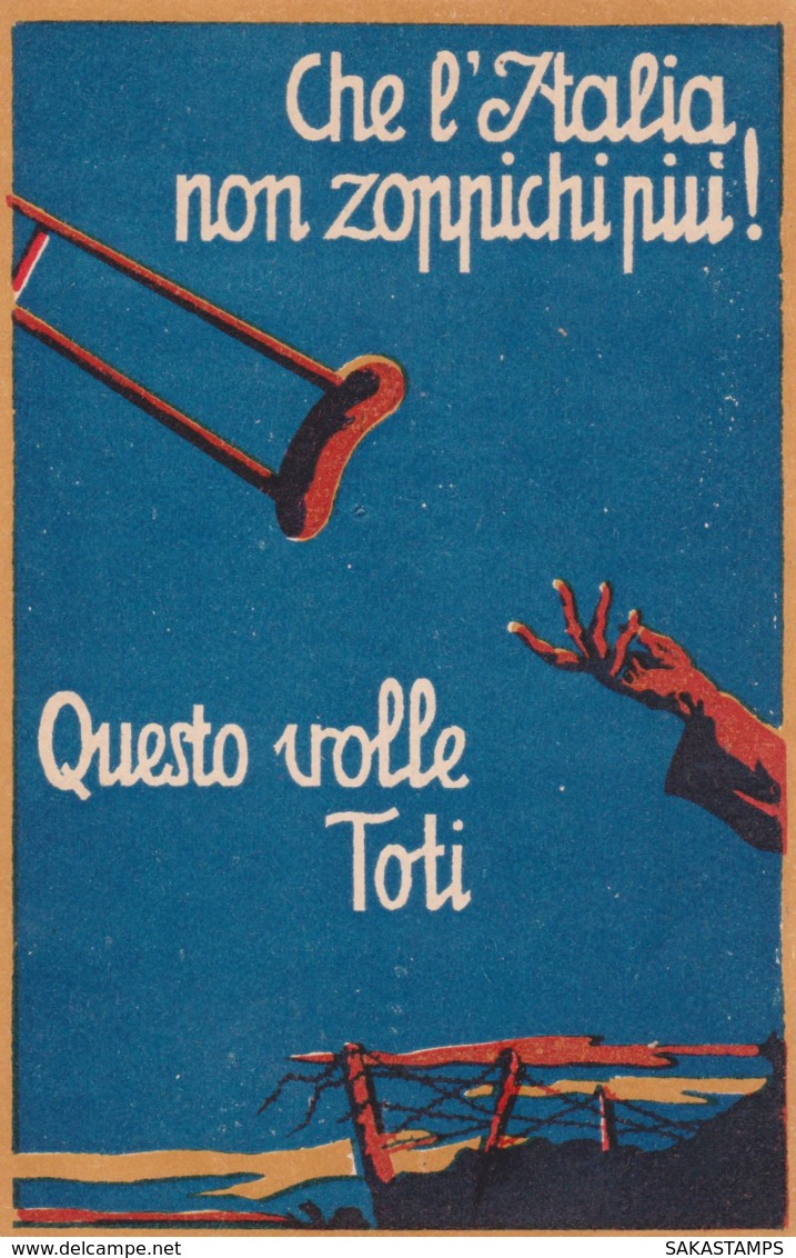 1920-Che L'Italia Non Zoppichi Piu' Questo Volle Toti - Sottoscrivete Al 6 Prestito Nazionale - Autres & Non Classés