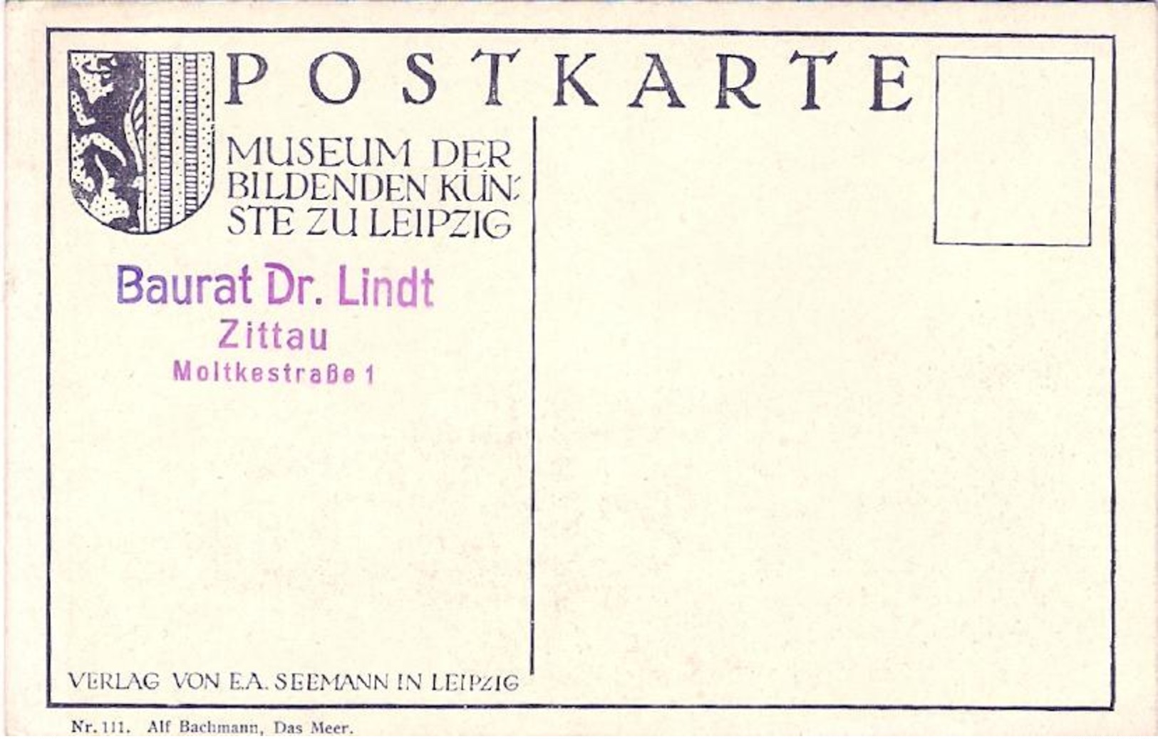 1940ca.-"Germania Postkarte Museum Der Bildenden Kunste Zu Leipzig" - Te Identificeren