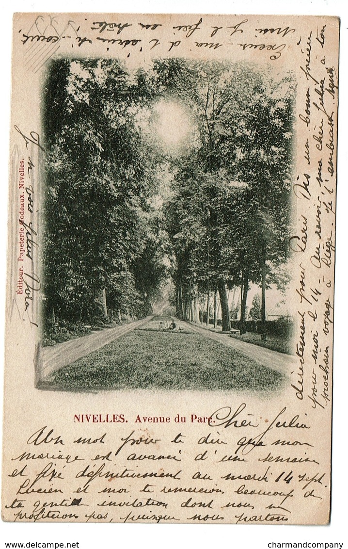 Nivelles - Avenue Du Parc - 1920 - Edit. Papeterie Godeaux - 2 Scans - Nijvel