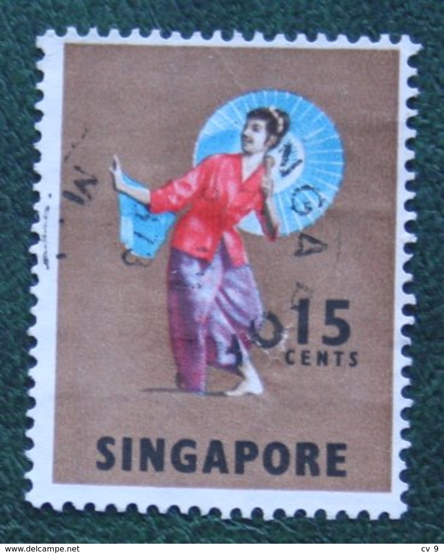 15 C Folk Dance Dancer 1968-1973 Mi 89 YT 85 Used Gebruikt Oblitere SINGAPORE SINGAPUR - Singapur (1959-...)