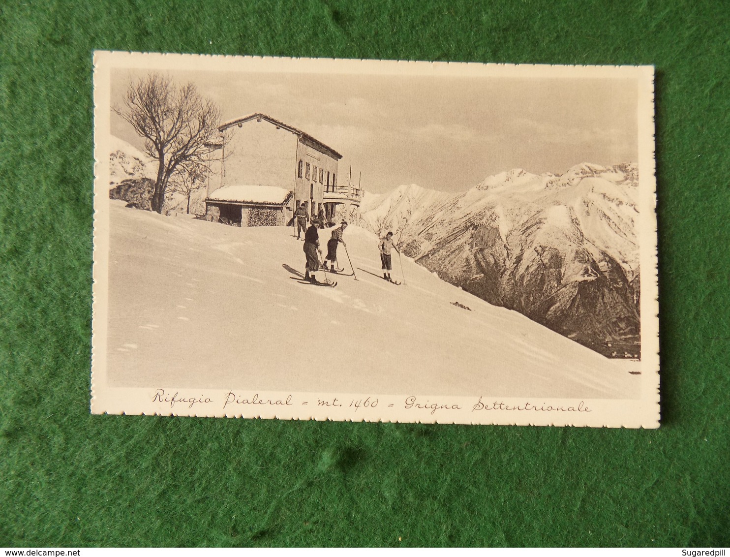 VINTAGE ITALY: Rifugio Pialeral Skiing B&w 1942 - Altri & Non Classificati