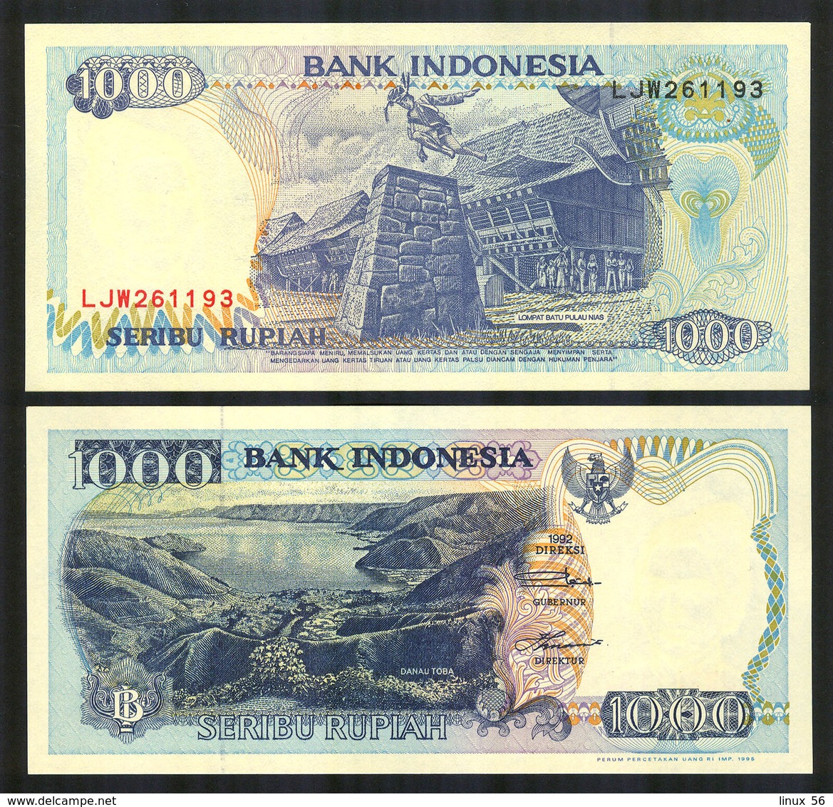 INDONESIA - 1.000 Rupiah 1992 UNC P.129 - Indonesia