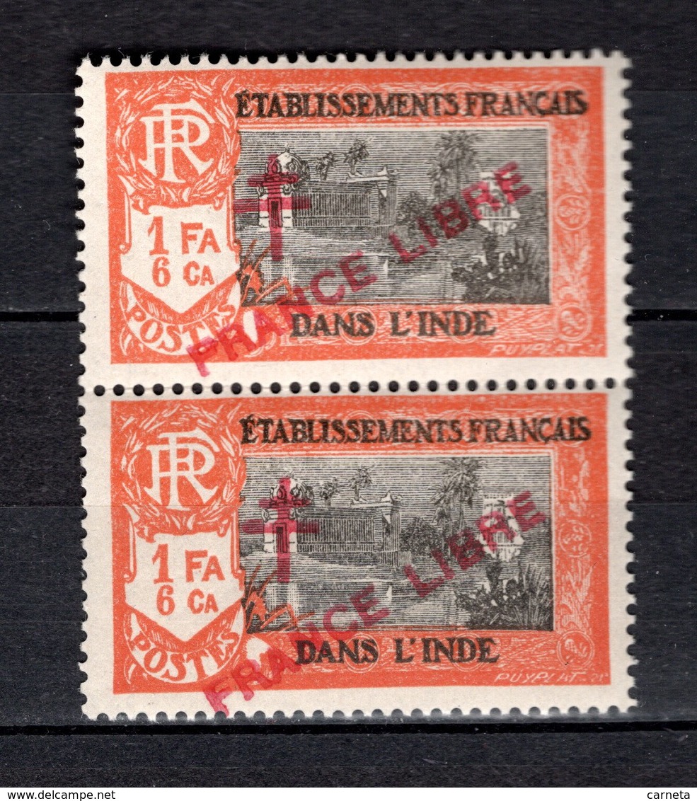 INDE N° 162 SURCHARGE PRANCE AU LIEU DE FRANCE  NEUFS SANS CHARNIERE COTE 42.80€  TEMPLE - Unused Stamps