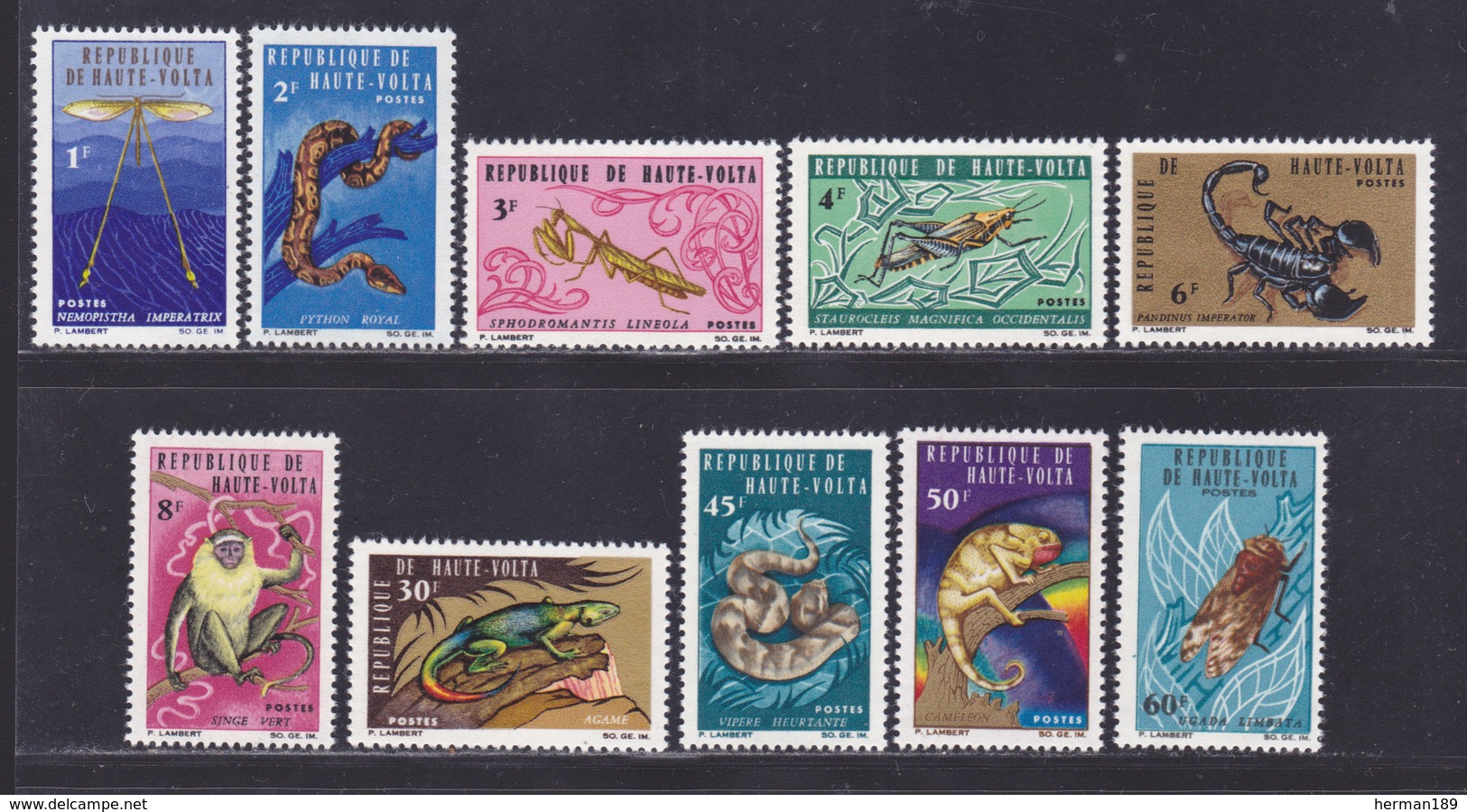 HAUTE-VOLTA N°  160 à 169 ** MNH Neufs Sans Charnière, TB (D8532) Animaux Divers 1966 - Haute-Volta (1958-1984)