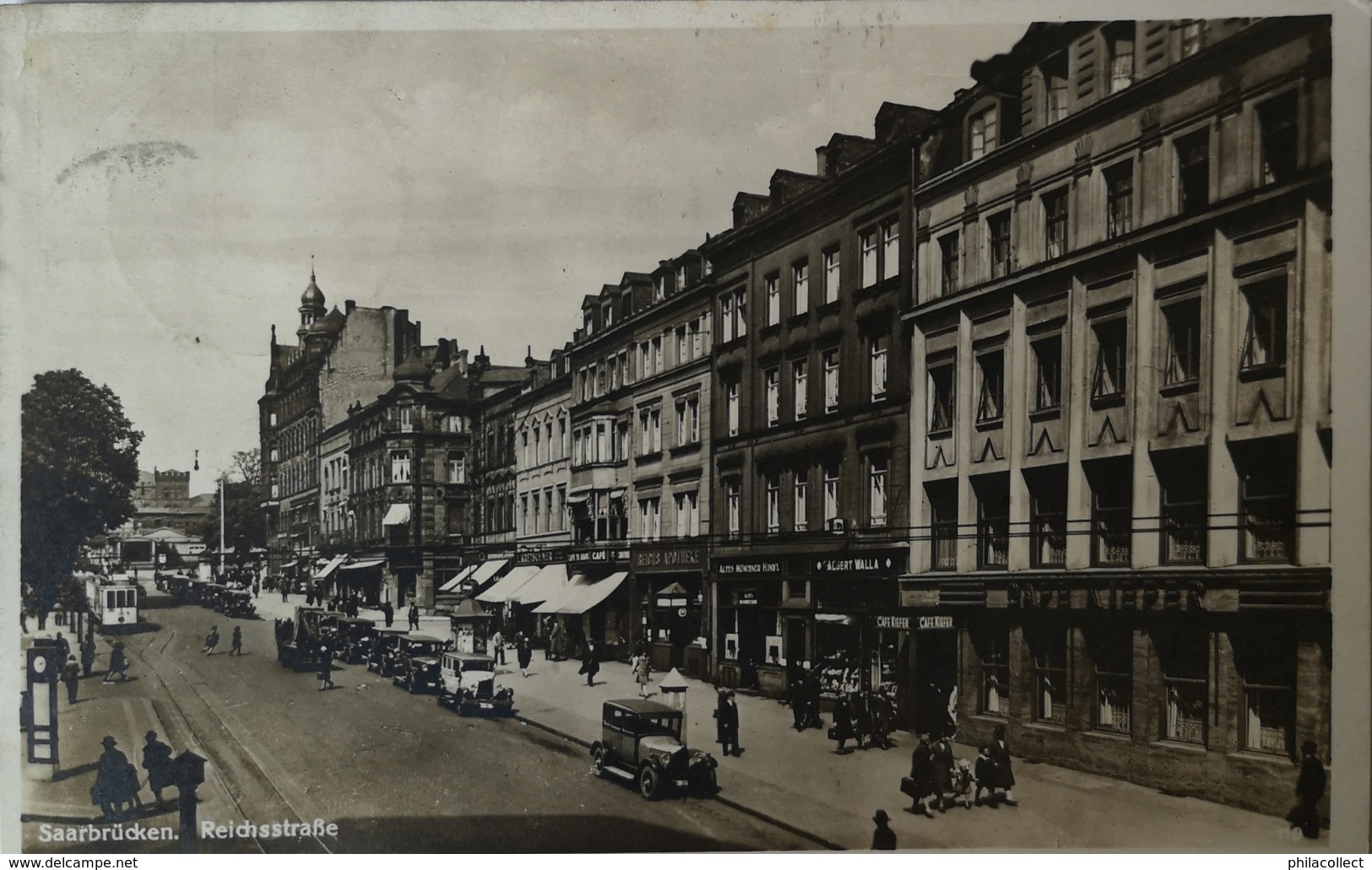 Saarbrucken // Foto AK // Reichsstrasse Mit Strassenbahn 1935 - Saarbrücken