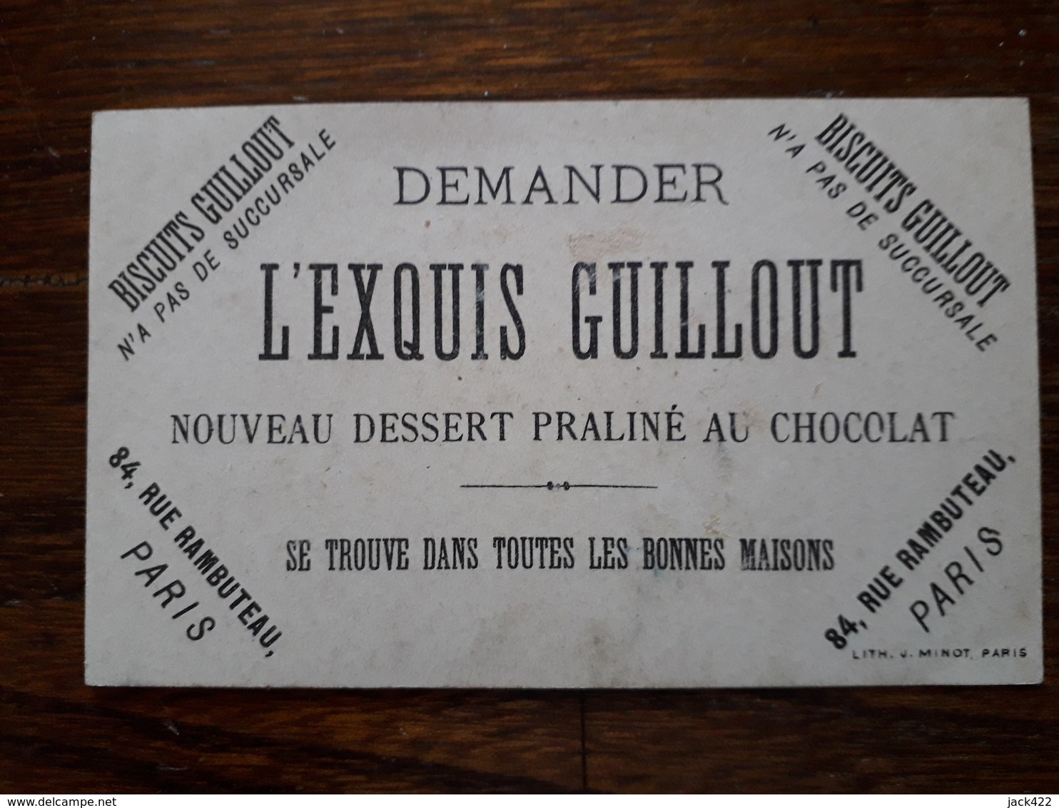 L16/6 Chromo. Biscuits Guillout. Litho J Minot - Other & Unclassified