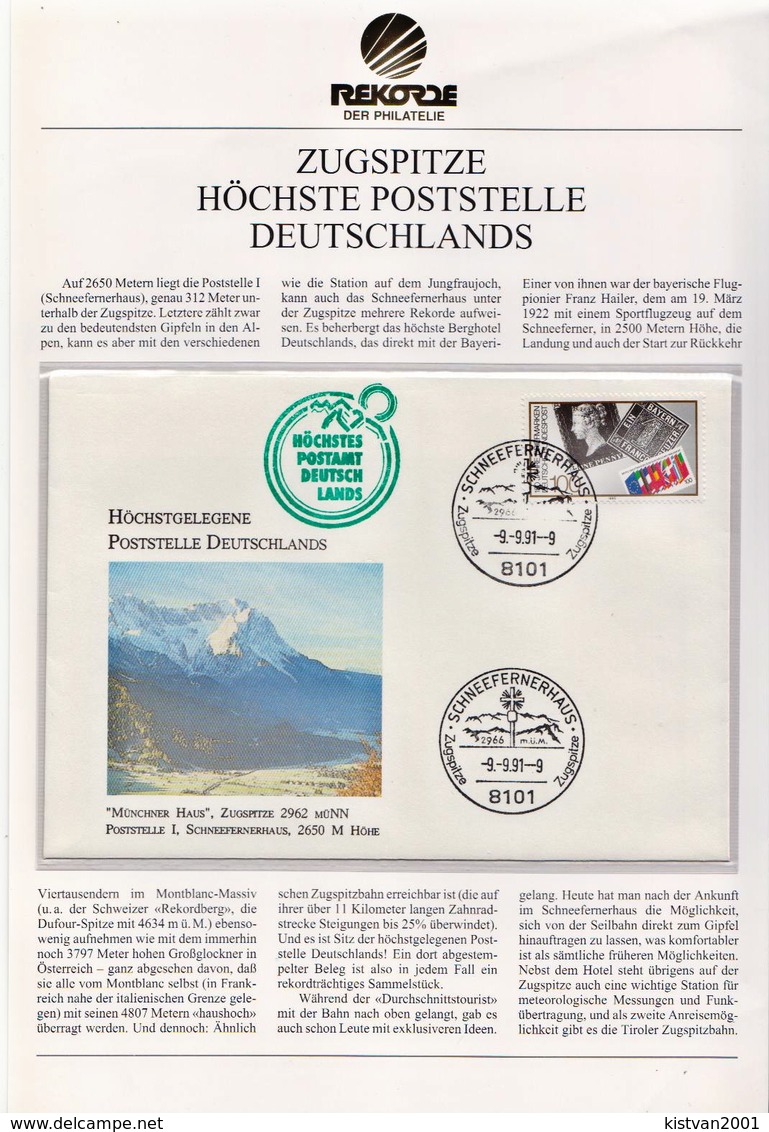 Germany Cover With Highest Post Office, Zugspitze Cover - Joint Issues