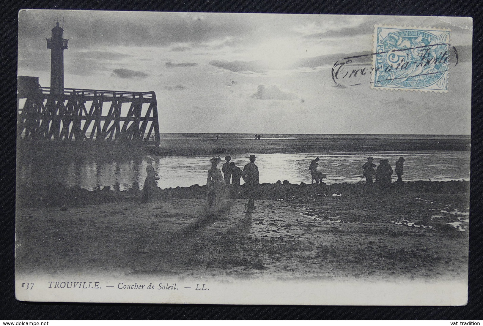 FRANCE - Cachet Rectangulaire " Trouvé à La Boite " Sur Type Blanc Sur Carte Postale De Trouville En 1907 - L 23187 - 1877-1920: Période Semi Moderne