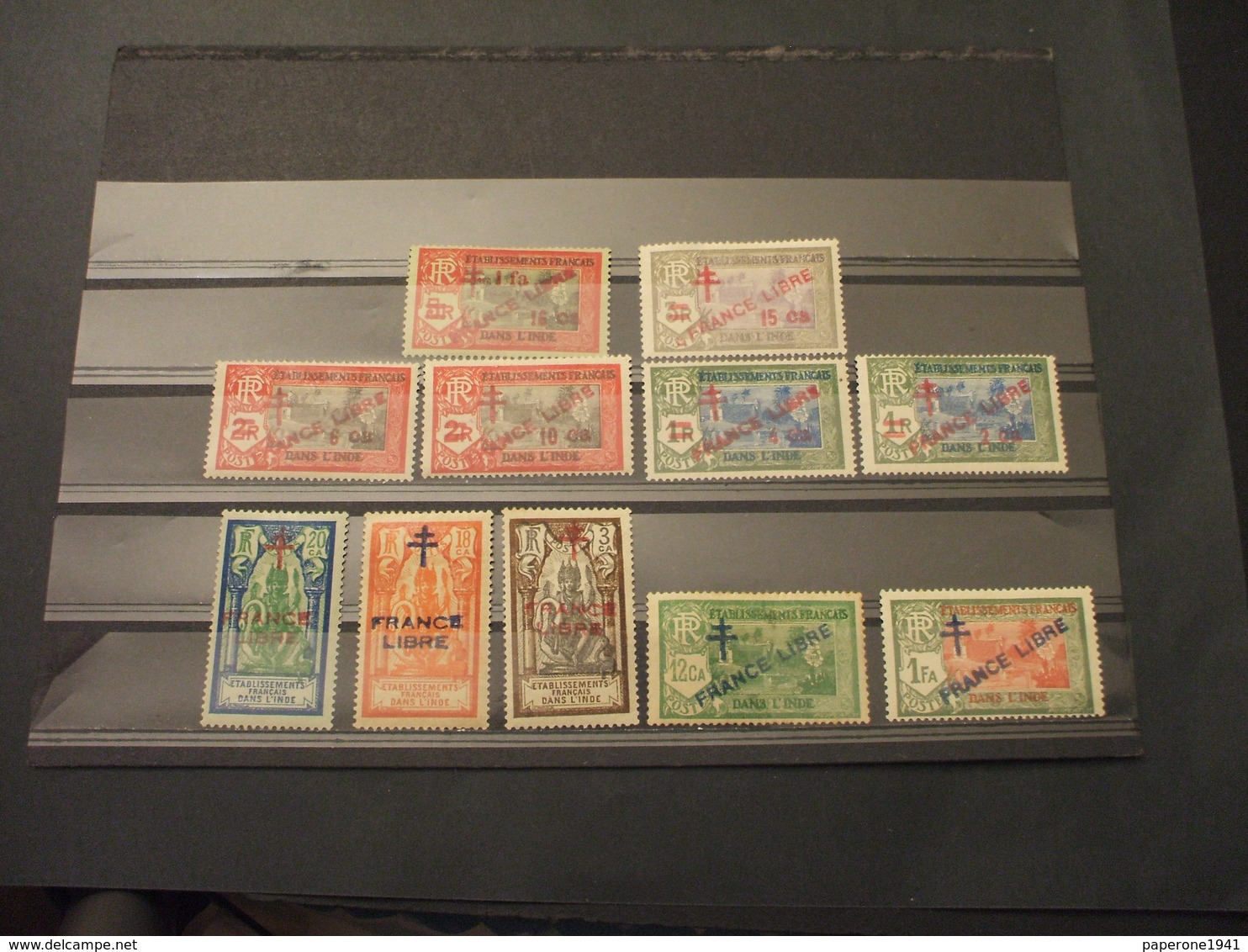 INDIA FR. - 1941/3 FRANCE LIBRE  11, Insieme/set  - NUOVI(+) - Nuovi