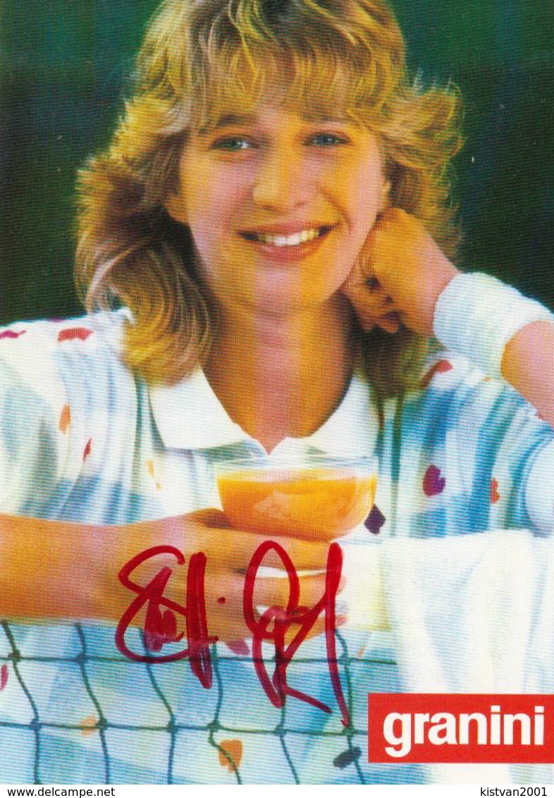 Steffi Graf , Granini Postcard With Original Signature - Tennis