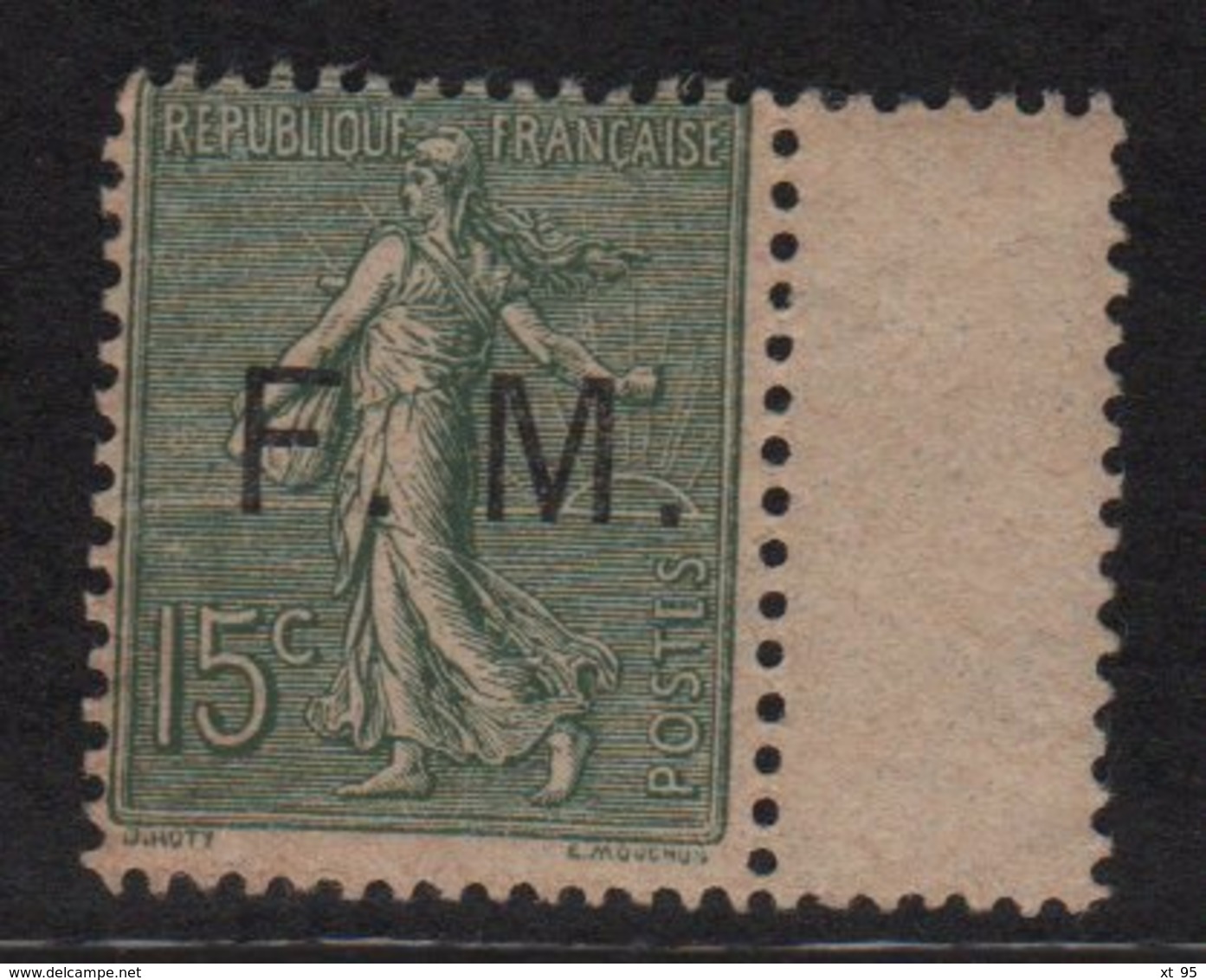 FM - N°3 - 15c Semeuse Lignee - ** Neuf Sans Charniere - Cote 210€ - Sellos De Franquicias Militares