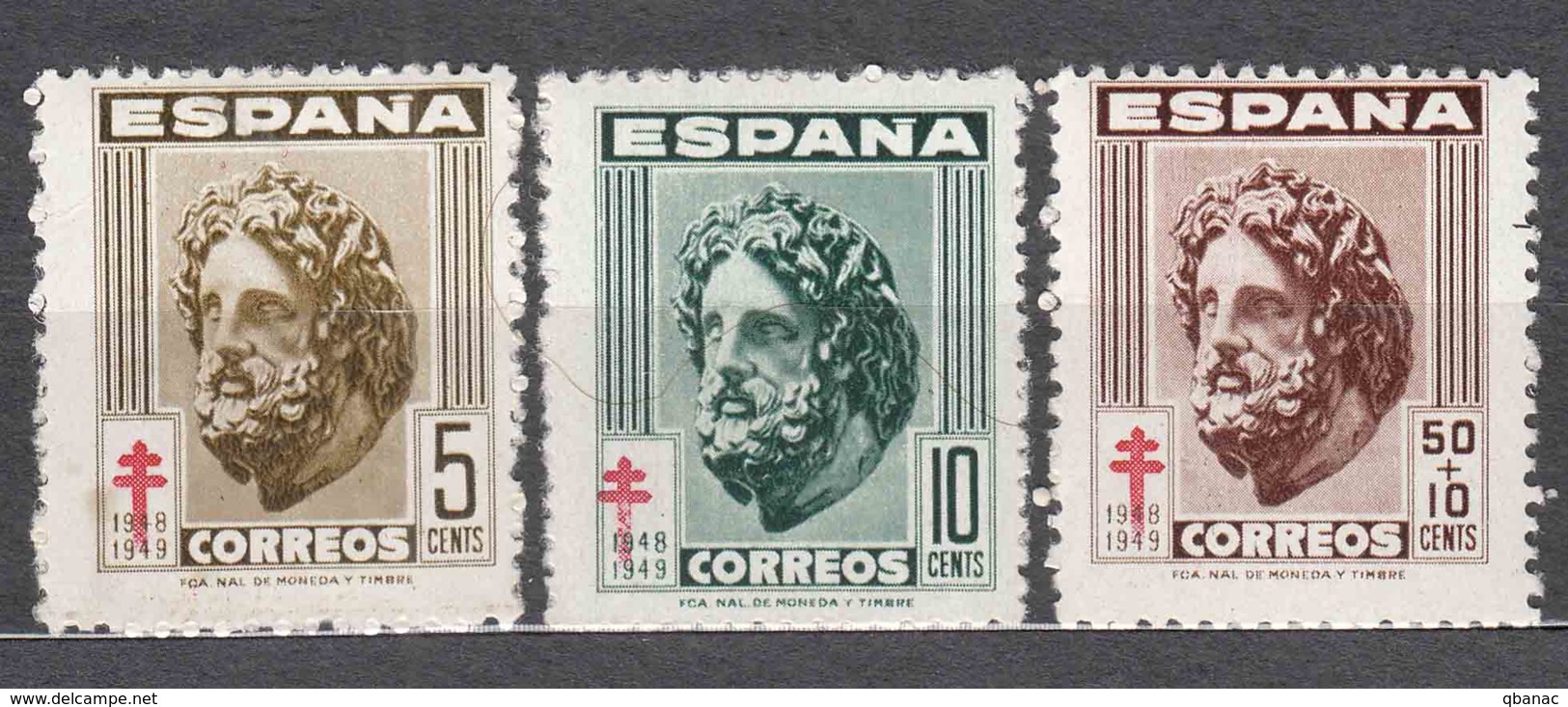 Spain 1948 TBC Pro Tuberculosos Mi#45-46 + Mi#968 Mint Hinged - Bienfaisance