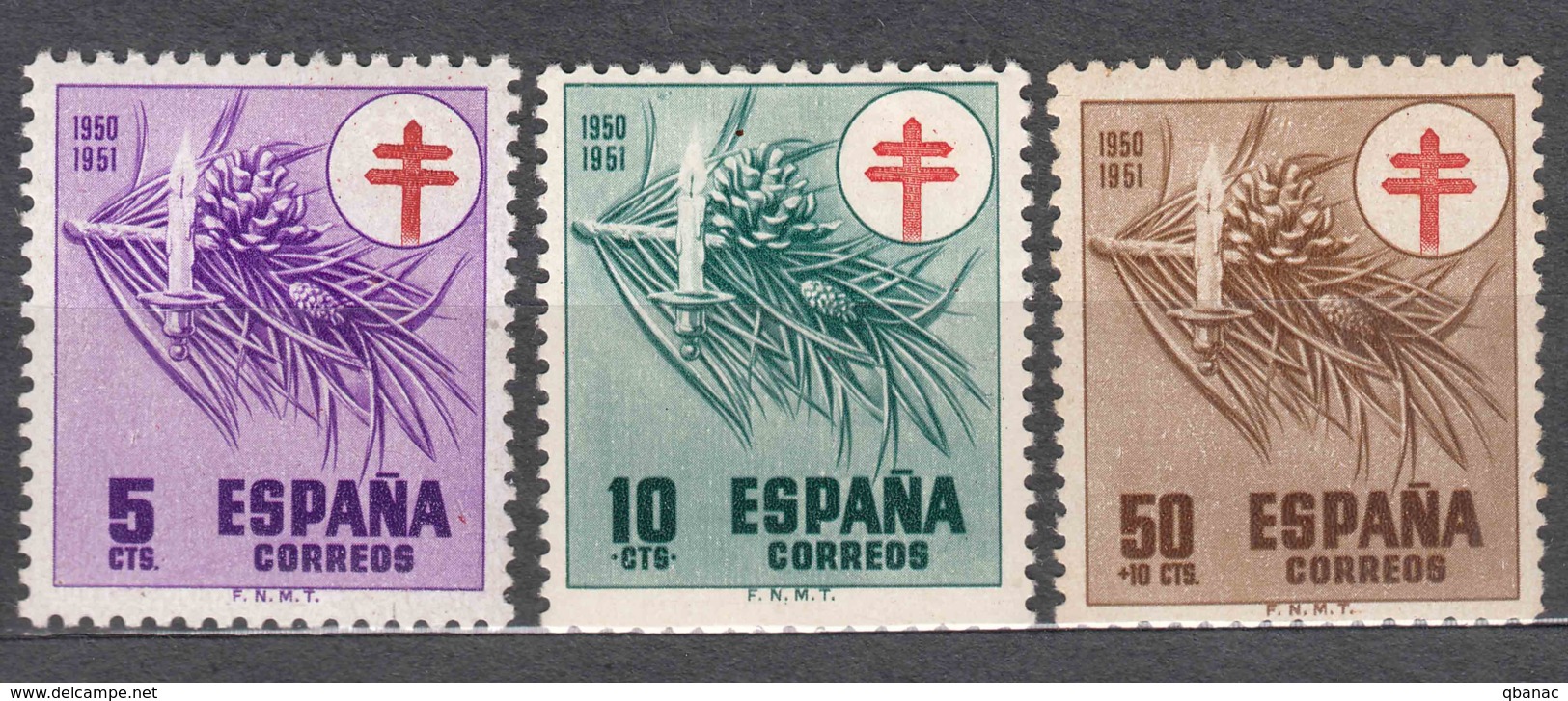Spain 1950 TBC Pro Tuberculosos Mi#52-53 + Mi#983 Mint Hinged - Bienfaisance