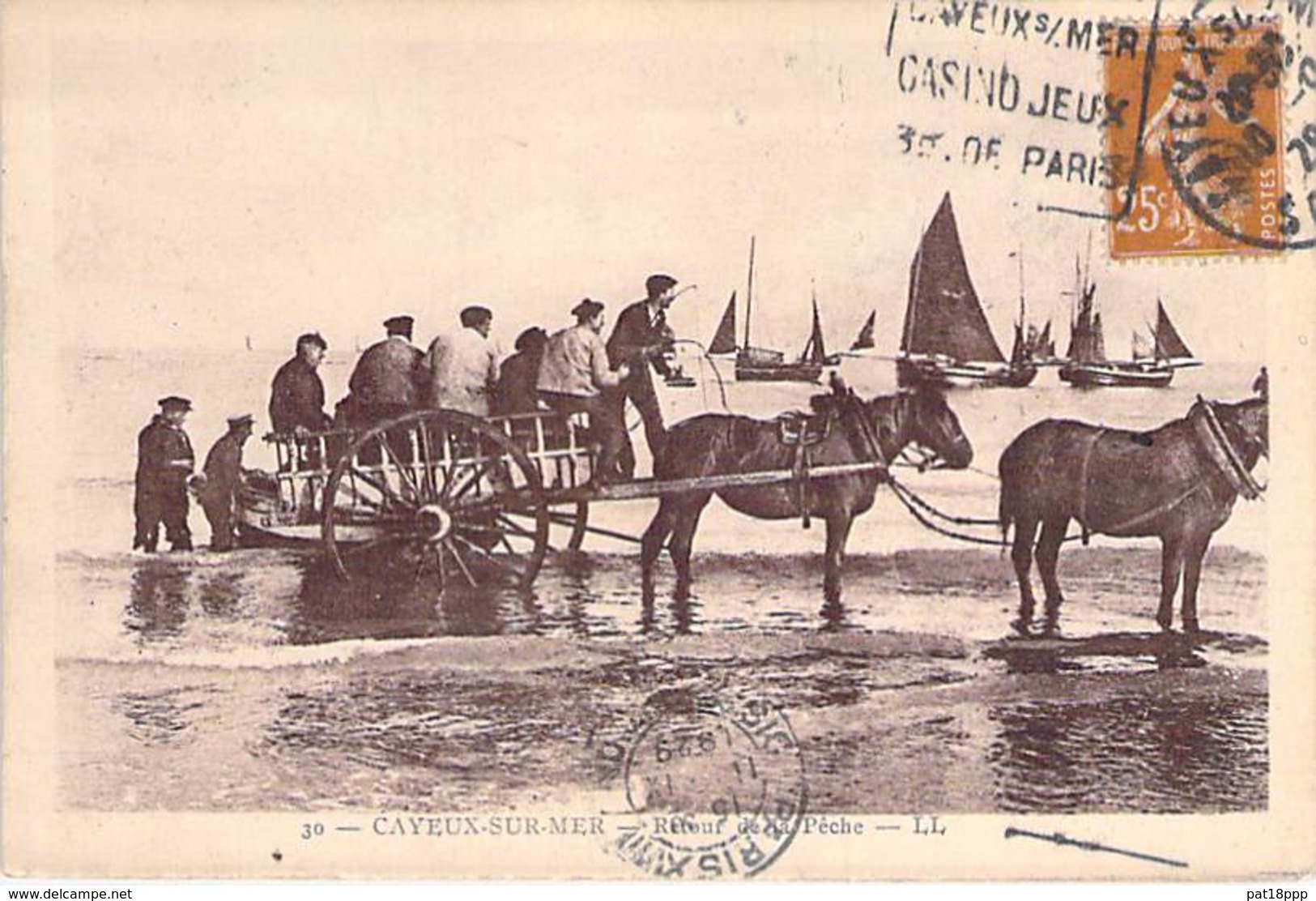 METIERS Pêche En Mer - 80 - CAYEUX Sur MER : Retour De La Pêche ( Attelage ) - CPA 1929 - Somme - Pêche