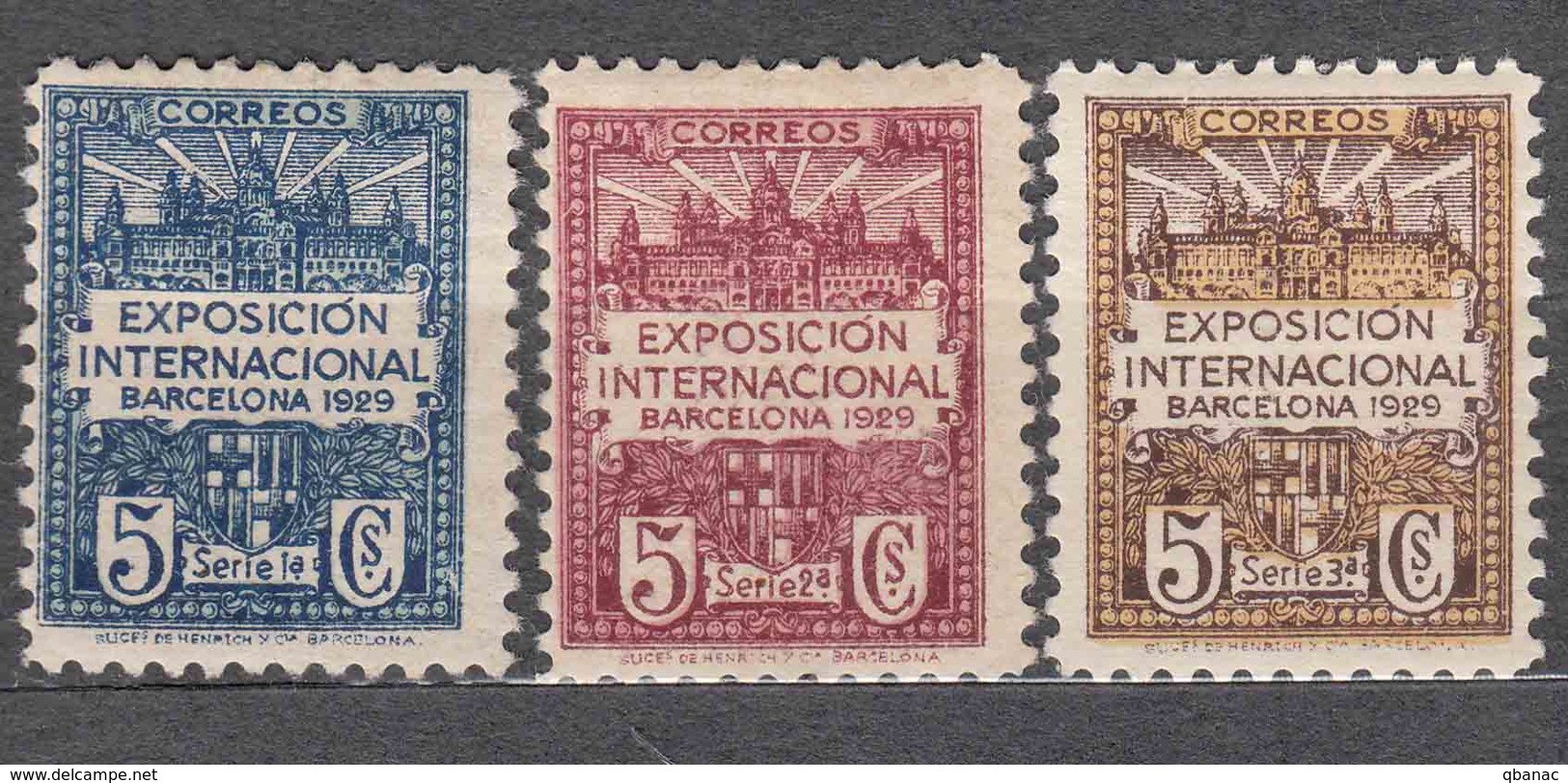 Spain 1929 Barcelona Mi#1-3 Mint Hinged - Barcelona